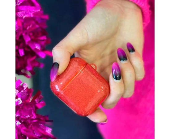 TPU чехол Shine для наушников AirPods 1/2 Красный