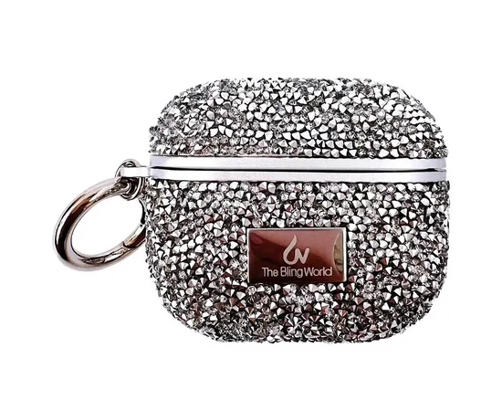 TPU чехол Bling World Rock Diamond для наушников AirPods 3 Серебряный