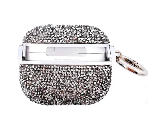 TPU чехол Bling World Rock Diamond для наушников AirPods Pro / Airpods Pro 2 Серебряный