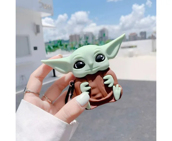 Силиконовый футляр Star Wars Force для наушников AirPods 1/2 + карабин Baby Yoda