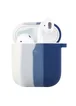 Силиконовый футляр Colorfull для наушников AirPods 1/2 Белый / Синий