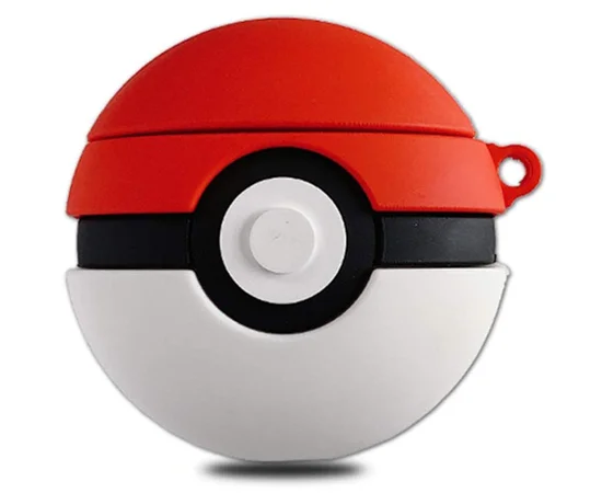 Силиконовый футляр Cartoons&Heroes для наушников AirPods 1/2 + карабин Покебол