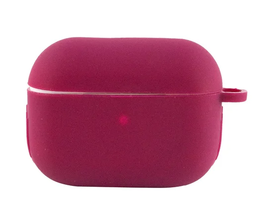 Силиконовый футляр New с карабином для наушников Airpods Pro Бордовый / Maroon