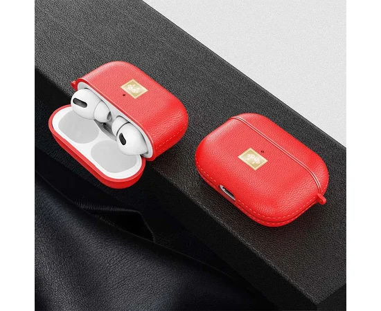 TPU футляр Leather Type для наушников AirPods Pro Красный