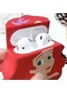 Силиконовый футляр Disney series для наушников AirPods 1/2 + карабин Русалочка / Красный