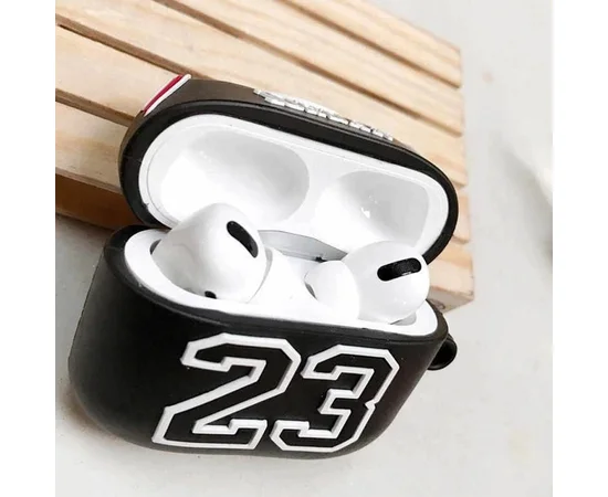 Силиконовый футляр Brand для наушников AirPods Pro + карабин Jordan Black