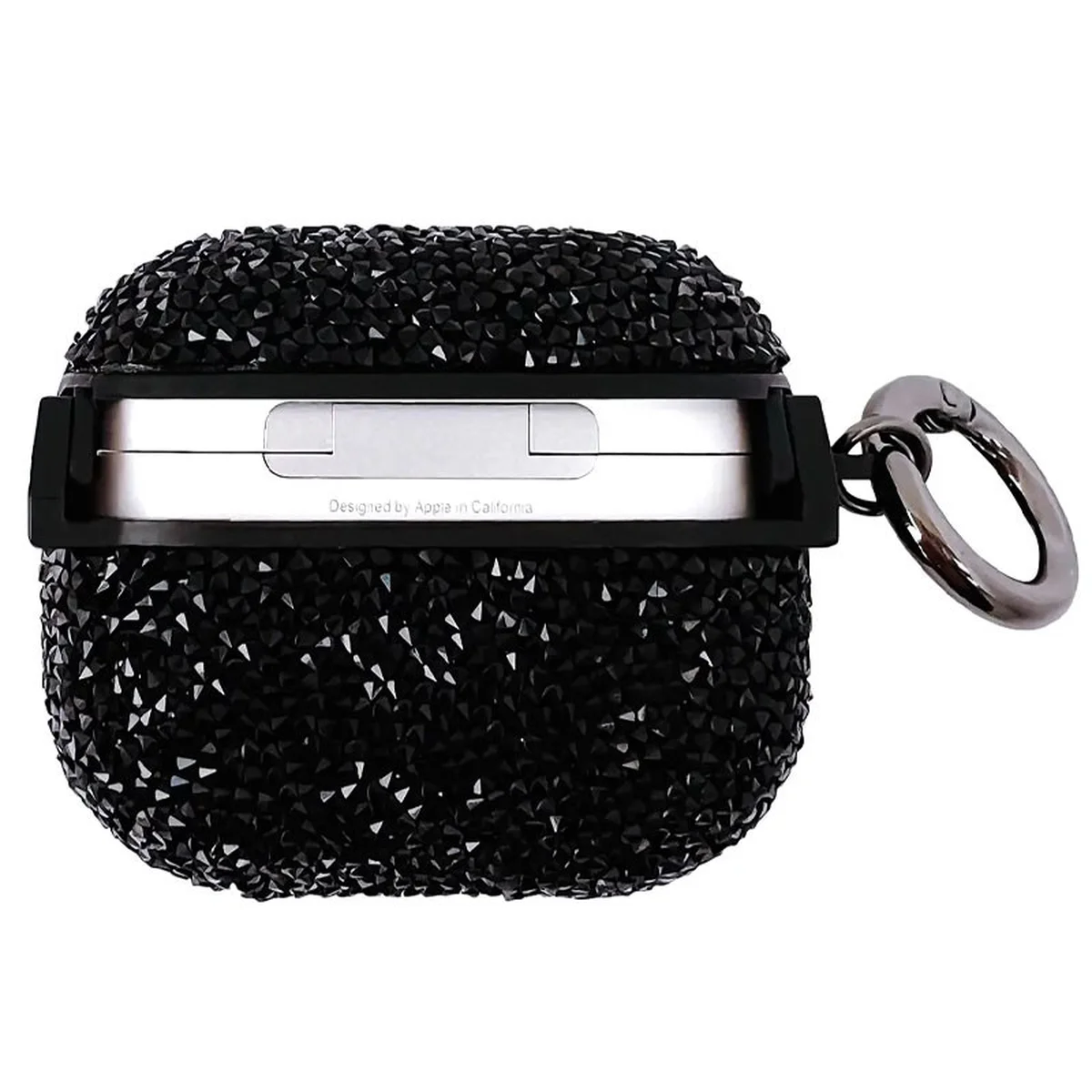 TPU чехол Bling World Rock Diamond для наушников AirPods 1/2 Черный