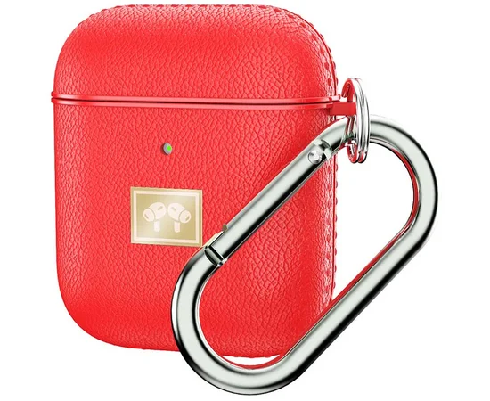 TPU футляр Leather Type для наушников AirPods 1/2 Красный