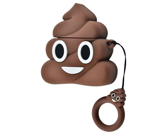 Силиконовый футляр Poop для наушников AirPods Коричневый