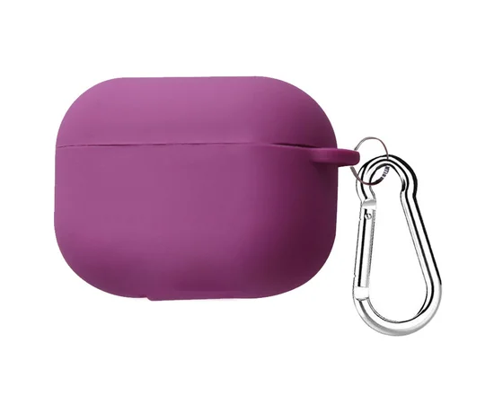Силиконовый футляр с карабином для наушников AirPods Pro Фиолетовый / Grape