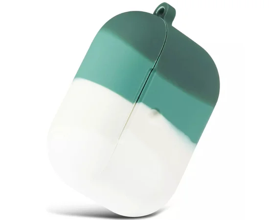 Силиконовый футляр Colorfull для наушников AirPods Pro Белый / Зеленый