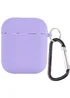 Силіконовий футляр з мікрофіброю для навушників Airpods 1/2 Бузковий / Dasheen