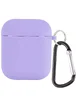 Силиконовый футляр с микрофиброй для наушников Airpods 1/2 Сиреневый / Dasheen