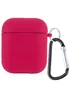 Силіконовий футляр з мікрофіброю для навушників Airpods 1/2 Червоний / Rose Red