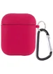 Силиконовый футляр с микрофиброй для наушников Airpods 1/2 Красный / Rose Red