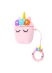 Силиконовый футляр Sleep Unicorn series для наушников AirPods + кольцо Розовый