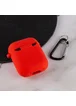 Силіконовий футляр з мікрофіброю для навушників Airpods 1/2 Червоний / Red