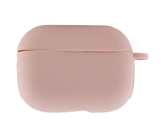 Силиконовый футляр New с карабином для наушников Airpods Pro Розовый / Pink Sand