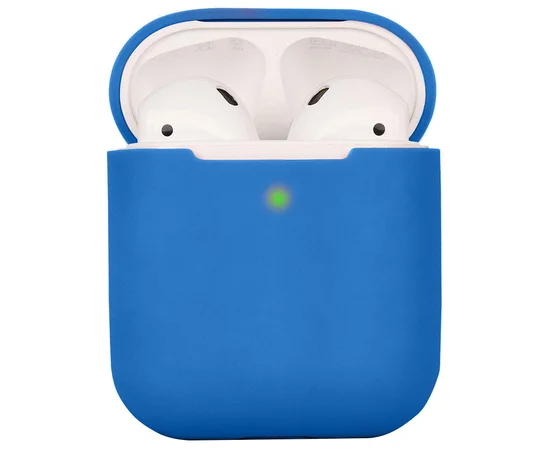 Силиконовый футляр для наушников AirPods 1/2 Синий / Royal blue