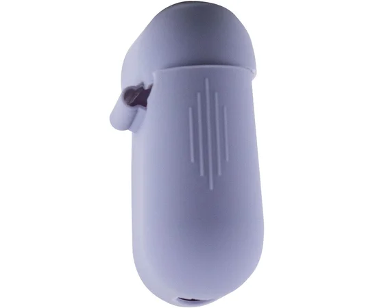 Силиконовый футляр New с карабином для наушников Airpods 1/2 Серый / Lavender Gray