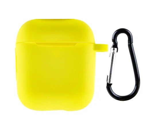 Силиконовый футляр New с карабином для наушников Airpods 1/2 Желтый / Canary Yellow