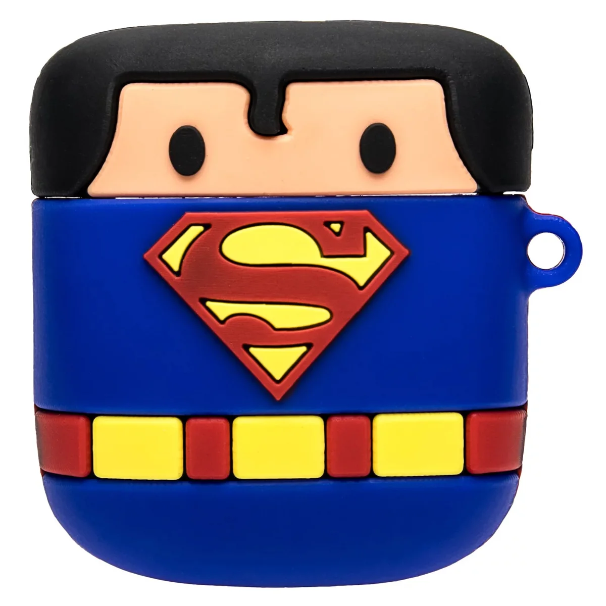 Силиконовый футляр Marvel & DC series для наушников AirPods + кольцо Супермен/Синий