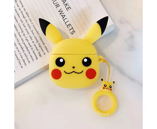 Силиконовый футляр Cartoons&Heroes для наушников AirPods 1/2 + кольцо Пикачу