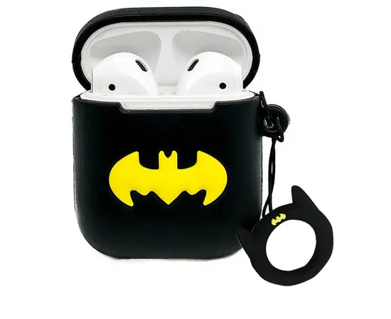 Силиконовый футляр Marvel & DC series для наушников AirPods 1/2 + кольцо Batman New 1