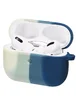 Силиконовый футляр Colorfull для наушников AirPods Pro Белый / Синий