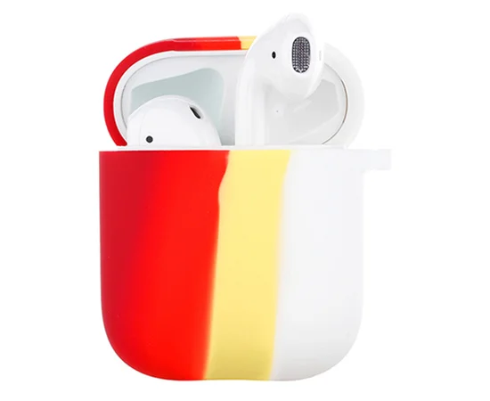 Силиконовый футляр Colorfull для наушников AirPods 1/2 Красный / Белый