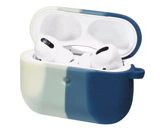 Силиконовый футляр Colorfull для наушников AirPods 3 Белый / Синий