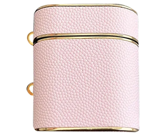 Кожаный футляр Suitcase для наушников AirPods 1/2 Pink