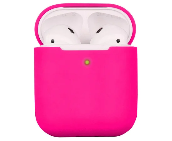 Силиконовый футляр для наушников AirPods 1/2 Розовый / Barbie pink