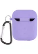 Силиконовый футляр с микрофиброй для наушников Airpods 1/2 Сиреневый / Dasheen