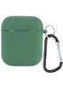 Силиконовый футляр с микрофиброй для наушников Airpods 1/2 Зеленый / Pine Needle