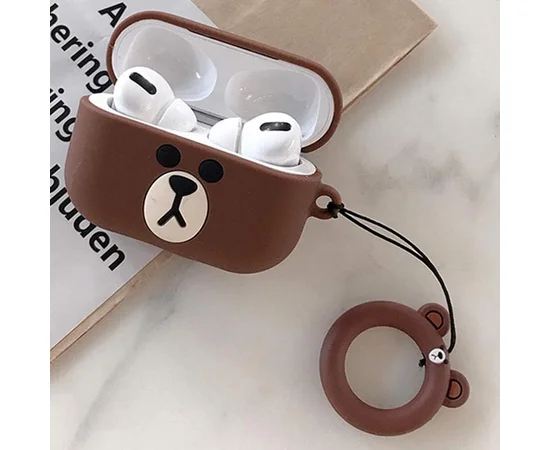 Силиконовый футляр Cartoons&Heroes для наушников AirPods Pro + кольцо Мишка
