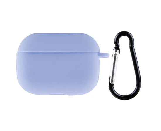 Силиконовый футляр New с карабином для наушников Airpods Pro Голубой / Lilac Blue