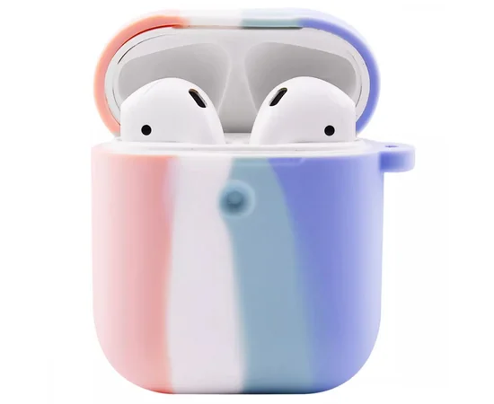 Силиконовый футляр Colorfull для наушников AirPods 1/2 Розовый / Сиреневый