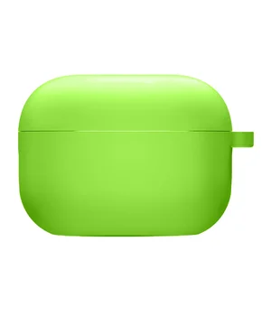 Силіконовий футляр з мікрофіброю для навушників Airpods Pro Салатовий / Neon green