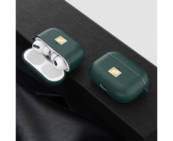 TPU футляр Leather Type для наушников AirPods Pro Зеленый