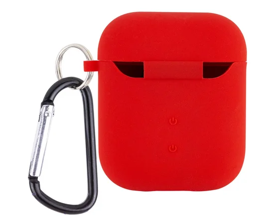 Силіконовий футляр з мікрофіброю для навушників Airpods 1/2 Червоний / Red