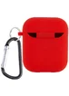 Силіконовий футляр з мікрофіброю для навушників Airpods 1/2 Червоний / Red