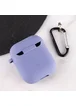 Силіконовий футляр з мікрофіброю для навушників Airpods 1/2 Сірий / Lavender Gray