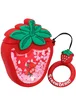 Силиконовый футляр Fruits series with Sparcles & Water для наушников AirPods + кольцо strawberry / Красный