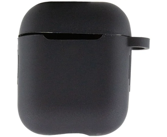 Силиконовый футляр New с карабином для наушников Airpods 1/2 Черный / Black