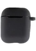 Силиконовый футляр New с карабином для наушников Airpods 1/2 Черный / Black