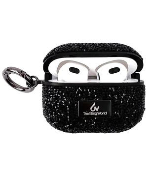 TPU чехол Bling World Rock Diamond для наушников AirPods 3 Черный