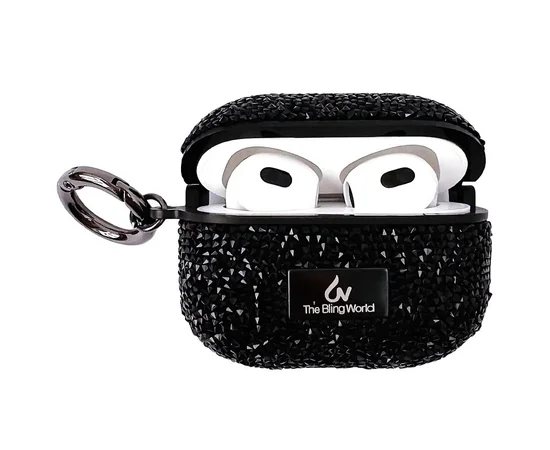 TPU чехол Bling World Rock Diamond для наушников AirPods 3 Черный