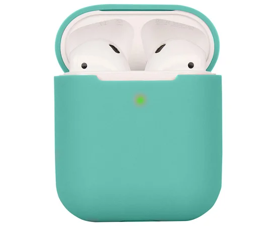 Силиконовый футляр для наушников AirPods 1/2 Бирюзовый / Ice Blue