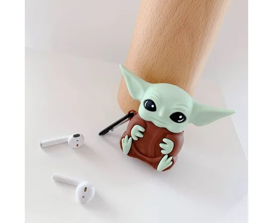 Силиконовый футляр Star Wars Force для наушников AirPods 1/2 + карабин Baby Yoda